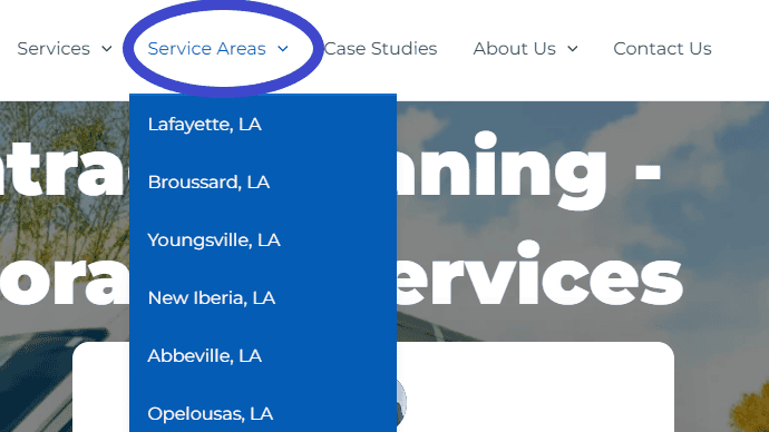 service areas parent page