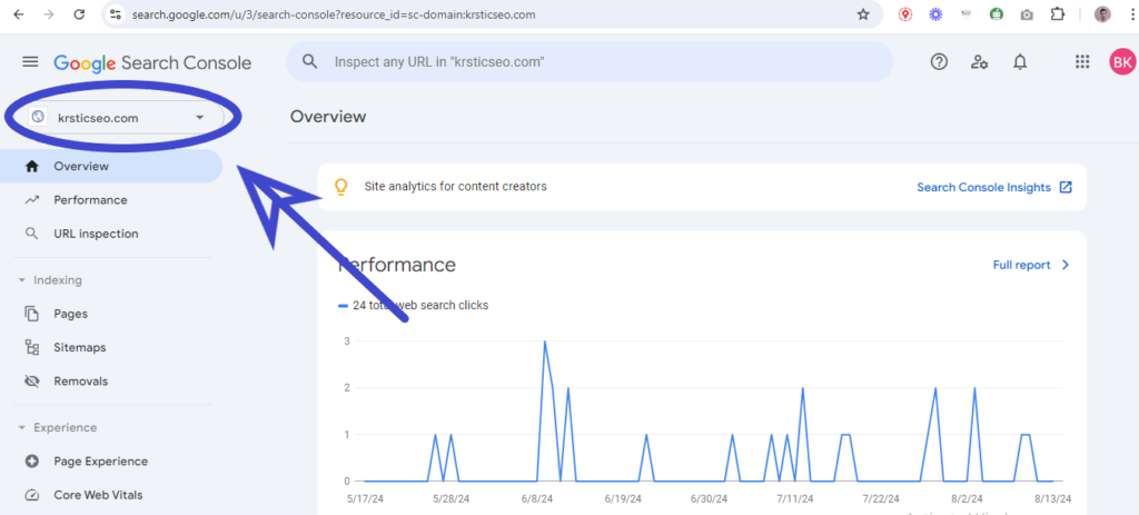 krsticseo search console